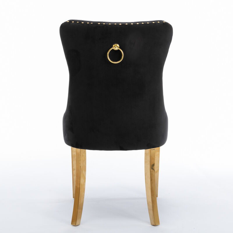 Streamdale Contemporary Velvet Dining Chairs, Set of 2 image number 5