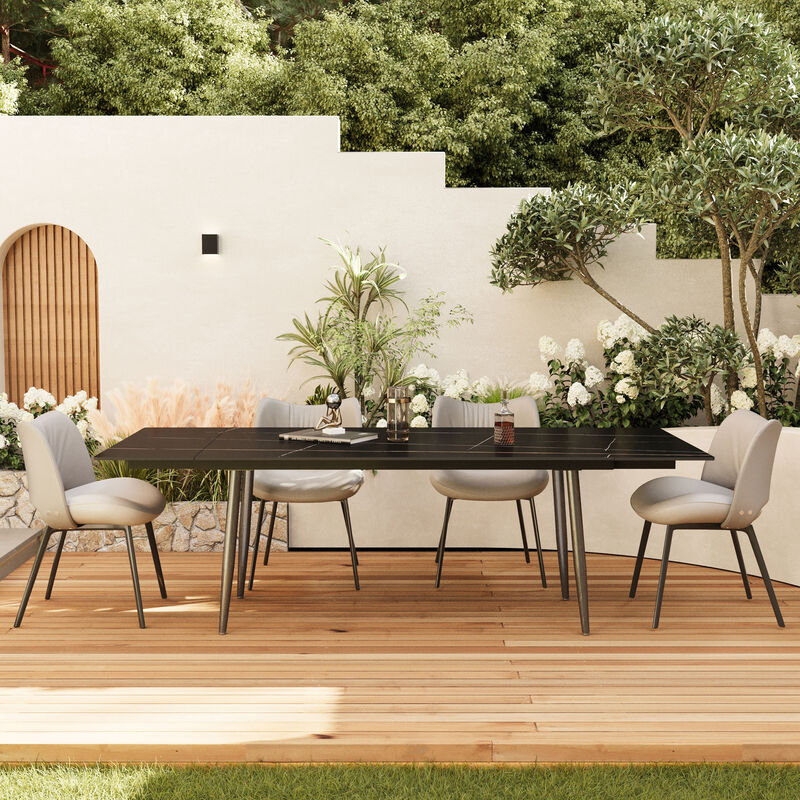 Extendable dining table, seats 6&ndash;10, 62&ndash;94"