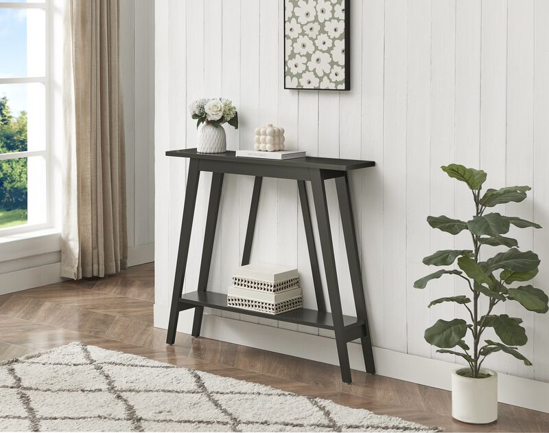 Kings Brand Furniture Conway Console Table Functional Narrow Wood Accent Entryway Table with Storage Shelf image number 1