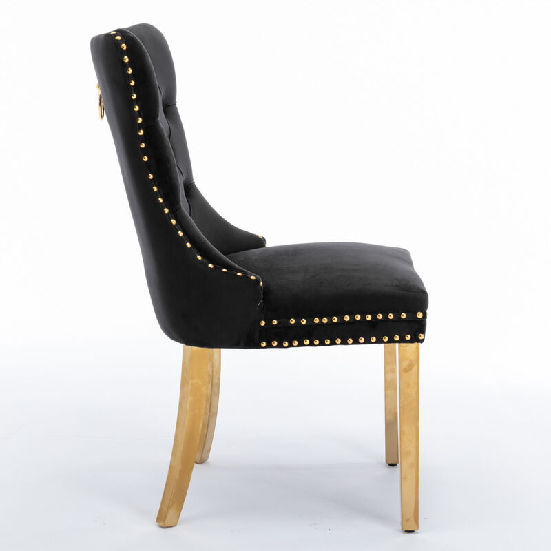 Streamdale Contemporary Velvet Dining Chairs, Set of 2 image number 3