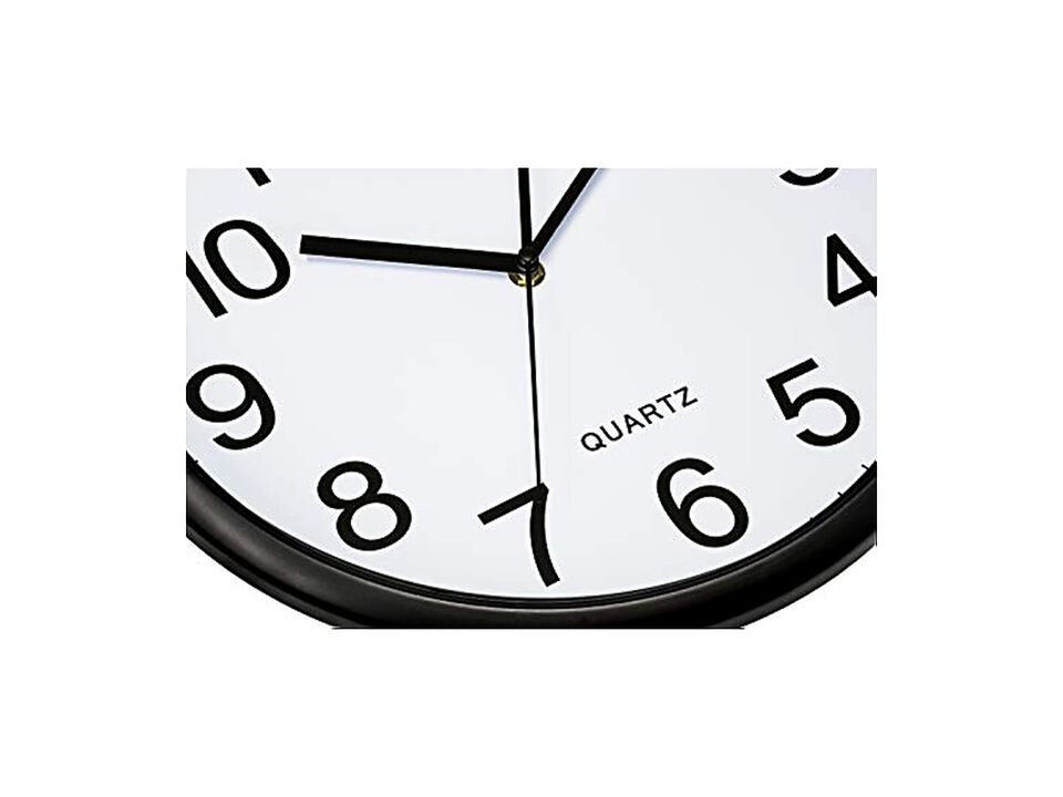 Black Pack Bold Sweep Wall Clock 10 Inch Silent Non Ticking Easy Read