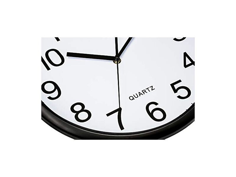 Black Pack Bold Sweep Wall Clock 10 Inch Silent Non Ticking Easy Read image number 1