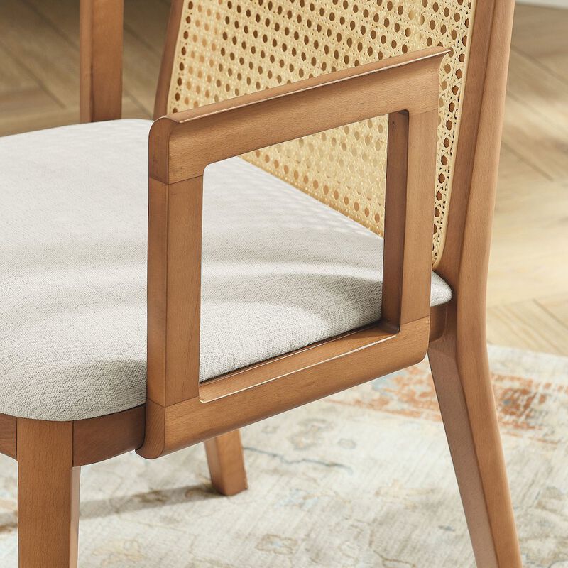 Monarch Wood and Rattan Dining Armchair image number 8