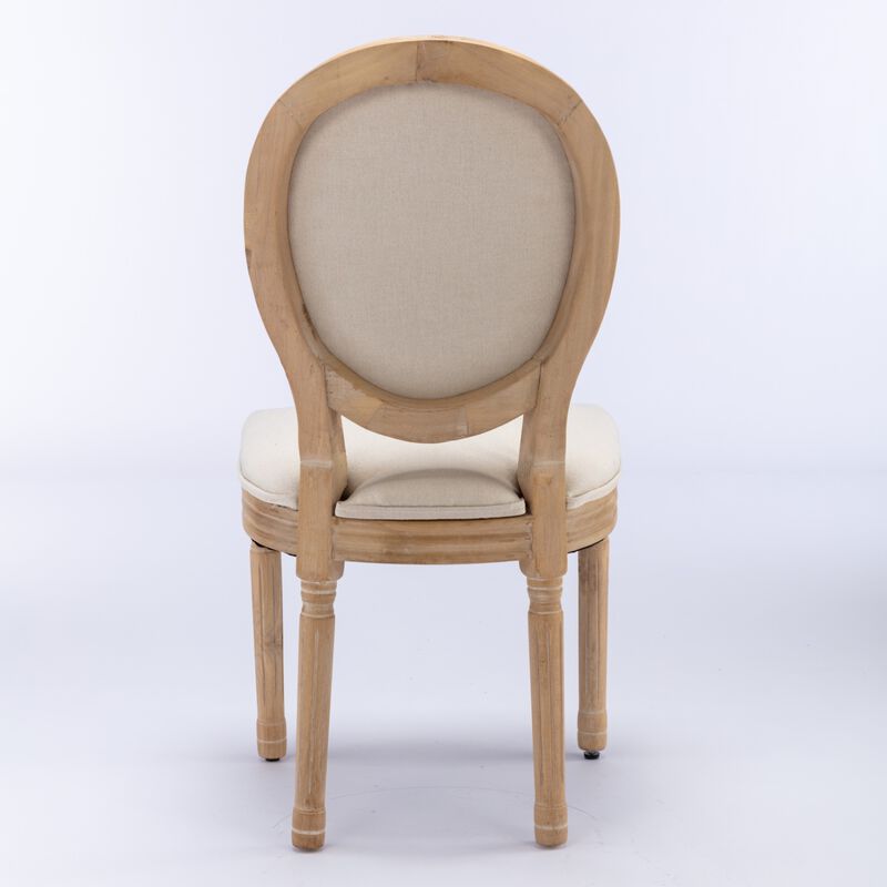 Streamdale Antique Linen Dining Chairs, Set of 2, Beige image number 5