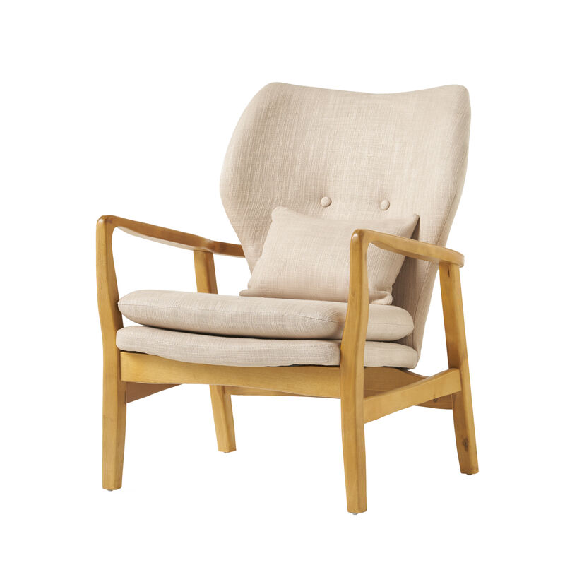 Merax Mid-Century Modern Accent Chair with a Pillow