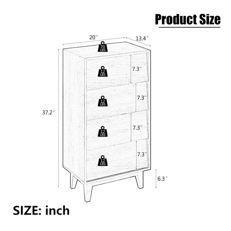 Nunha 4 Drawer Dresser image number 7