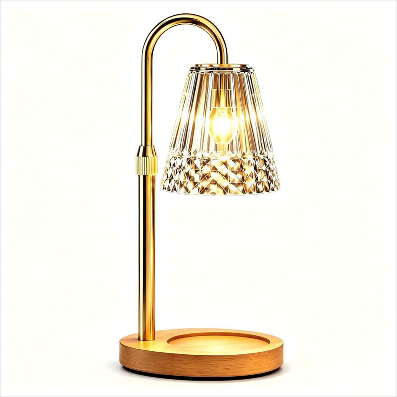 Candle Warmer Lamp with Timer & Dimmer, Adjustable Height for Jar Candles, Wood Base, Home Decor for Home Living Room image number 0