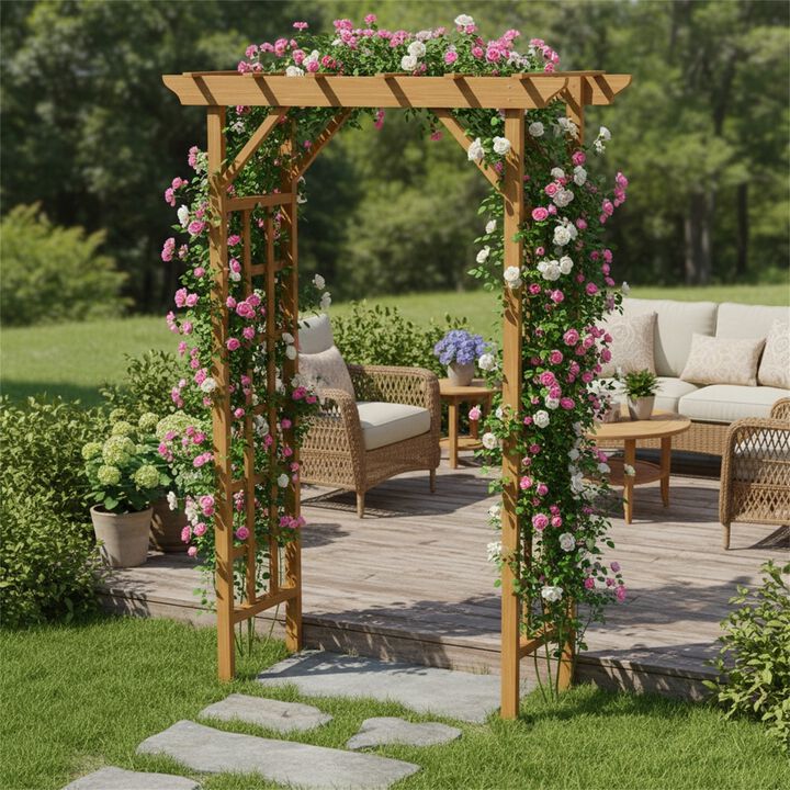 Wooden Arbor, Wedding Arch for Ceremony, Wood Trellis for Plant Climbing, Christmas Decor Pergola