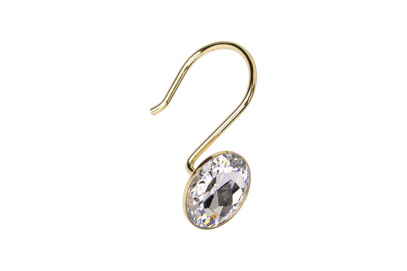 Utopia Alley Rust-Resistant Metal Shower Curtain Hooks with Large Crystal, Set of 12 image number 0