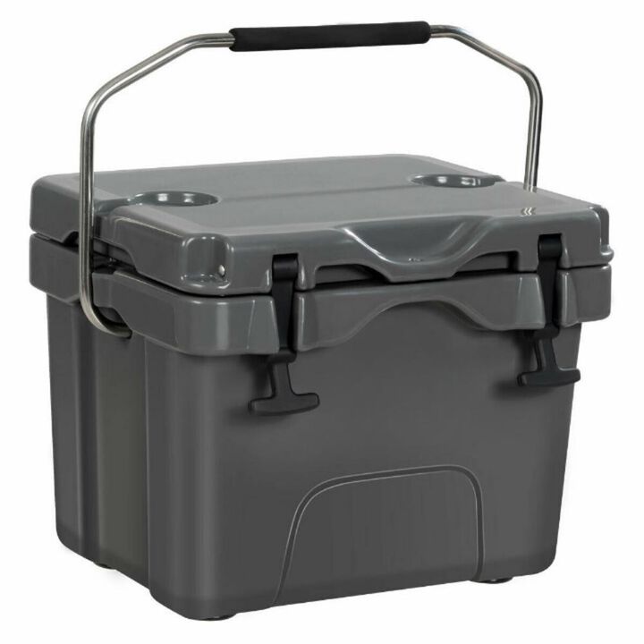 16 Quart 24-Can Capacity Portable Insulated Ice Cooler with 2 Cup Holders