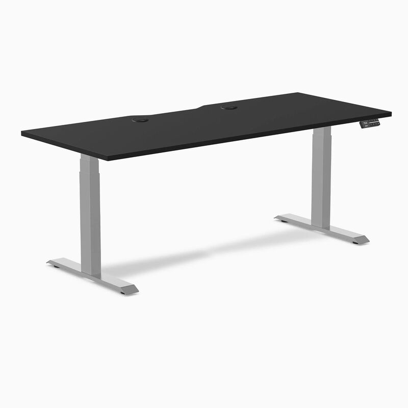 Desky Dual Scalloped Laminate Sit Stand Desk image number 0