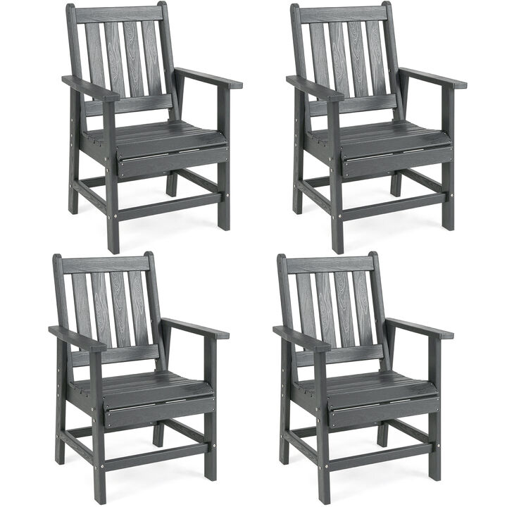 4 Piece Patio Dining Chairs with Armrests for Backyard and Outdoor Spaces