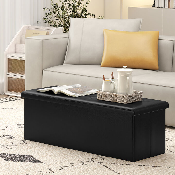 Multi-Use Folding Ottoman Bench with Storage and Footrest