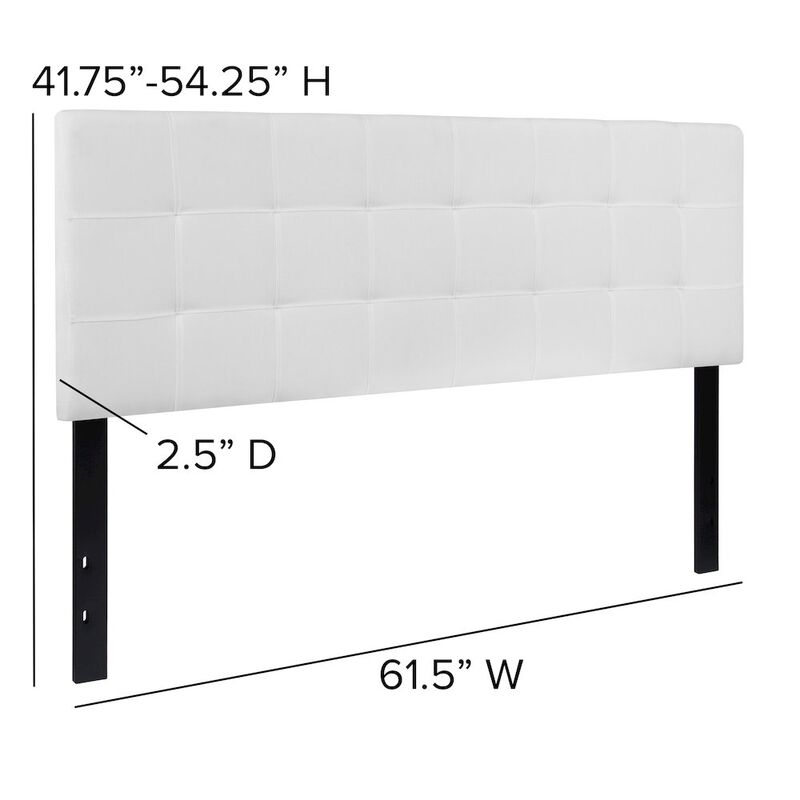 Flash Furniture Tufted Upholstered Queen Size Headboard in White Fabric image number 2