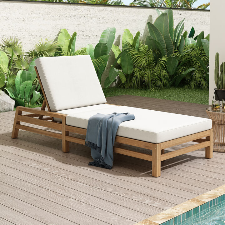 Wooden Patio Chaise Lounge