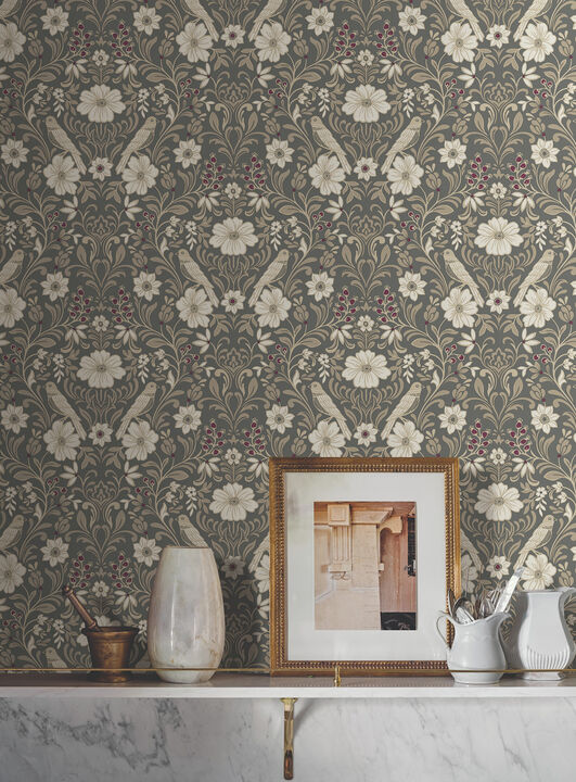 Colette Charcoal Wallpaper