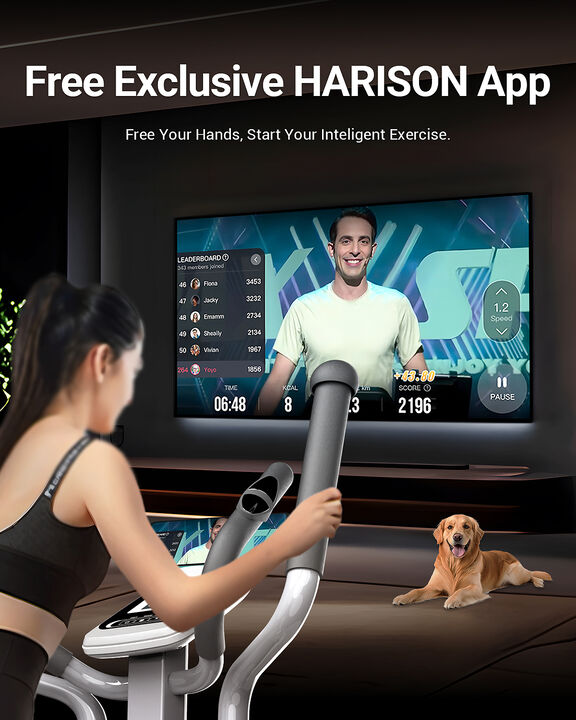 HARISON Magnetic Elliptical Machine, 350 lb Capacity, 16 Resistance Levels, Quiet Cardio Trainer for Home Gym (HR-E1190 White)