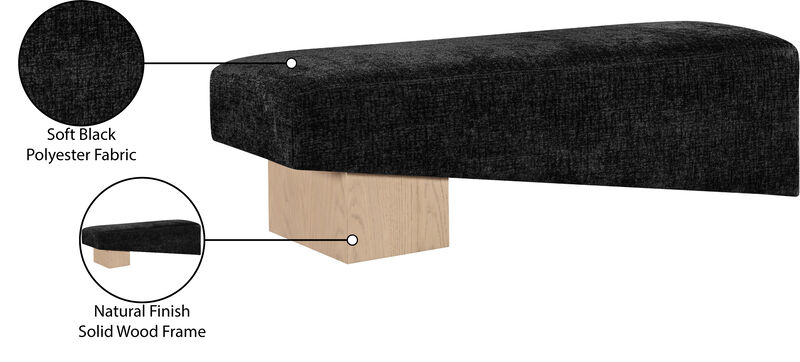 Meridian Furniture Alora Black Fabric Bench