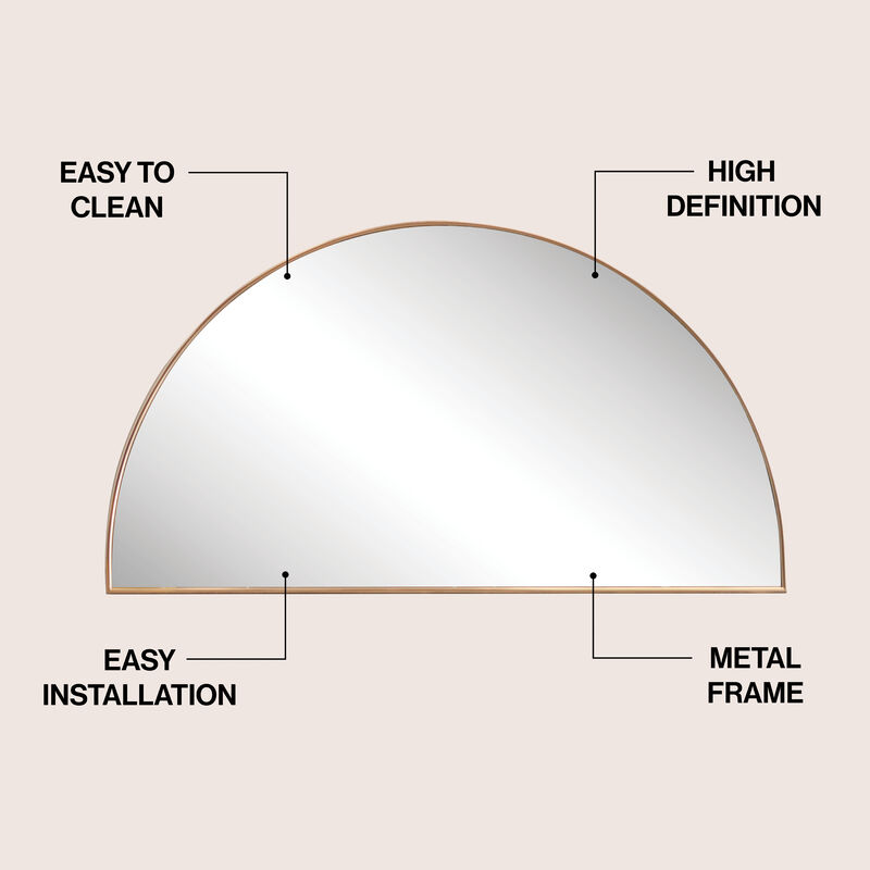Solstice Half Circle Metal Framed Wall Mounted Mirror image number 2