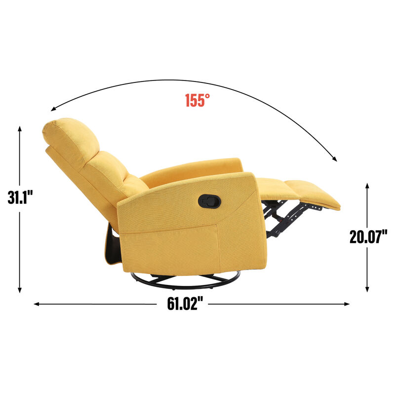 GOODSILO Manual Recliner Chair with Swivel and Rocking Function for Comfortable Living Room Seating image number 9