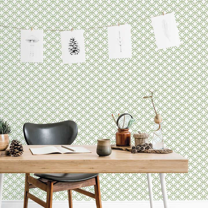 Secret Garden Trellis Positive Green Wallpaper G78528