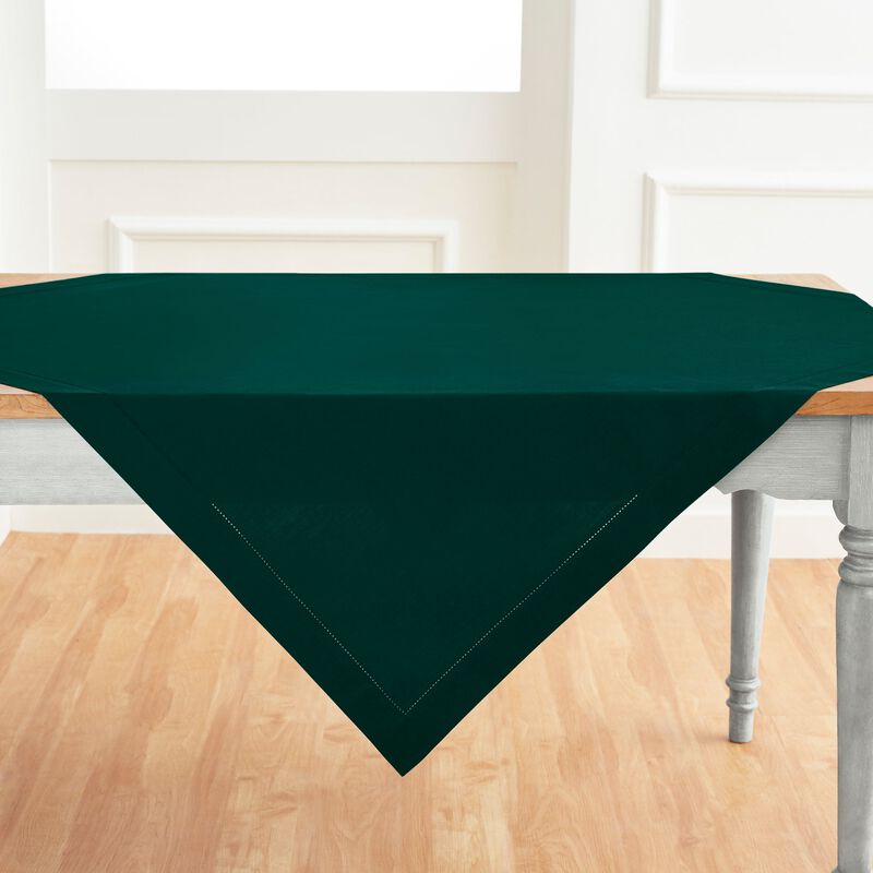 Cotton Linen Table Throw - Cotton Linen Hemstitch image number 2