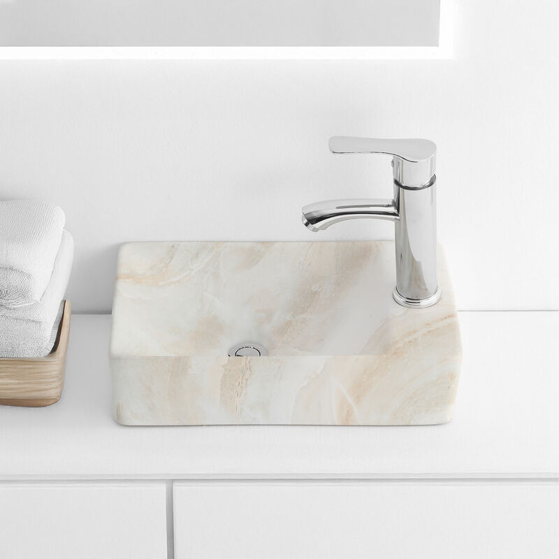 Felix 15 in. W x 8 in. D Modern Wall Mounted Rectangular Ceramic Mini Sink