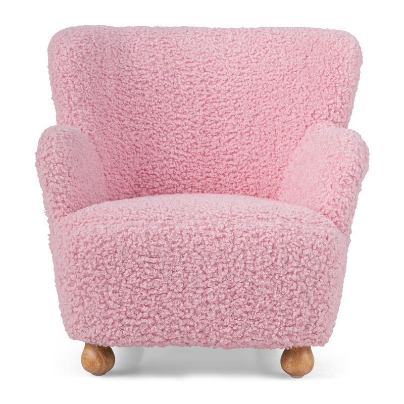 Toddler Sherpa Sofa Chair with Sturdy Rubber Wood Legs image number 0