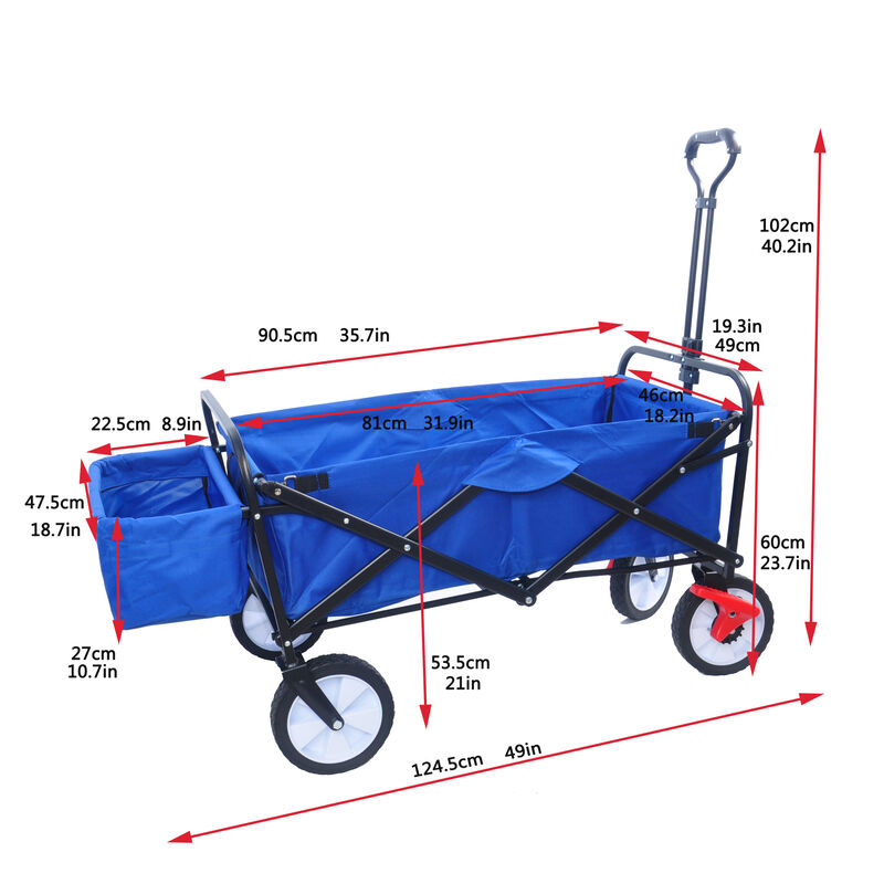 Streamdale Folding Wagon Garden Shopping Beach Cart (Blue colour)