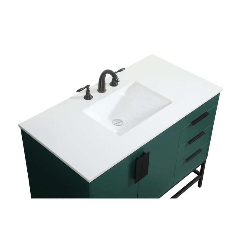 Elegant Kitchen and Bath 42 inch Single bathroom vanity in green