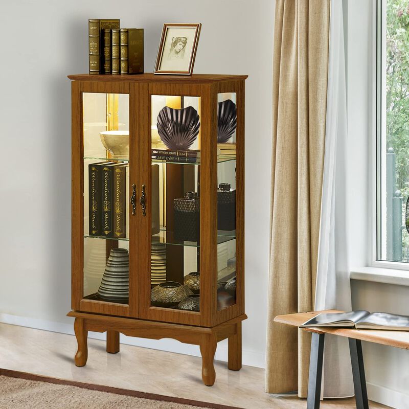 Streamdale Lighted Curio Cabinet with Adjustable Shelves image number 2
