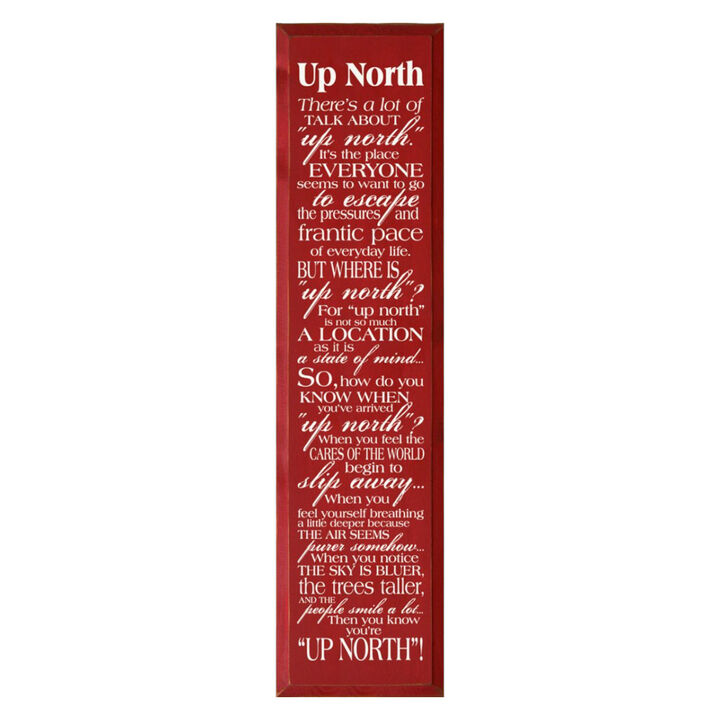 There&rsquo;s a Lot of Talk About Up North Funny Wood Sign Decor