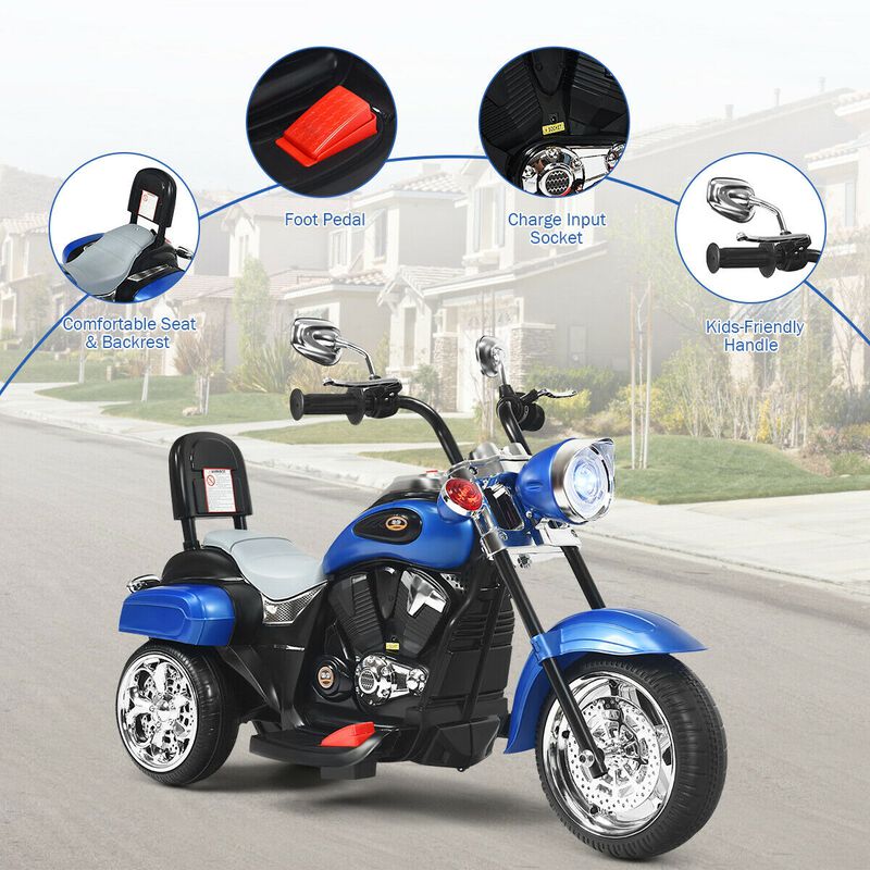 6V Toddler Electric Ride-On Bike with 3 Wheels, Horn and Front Headlight image number 4