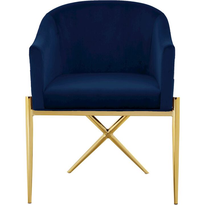 Meridian Furniture Xavier Navy Velvet Dining Chair