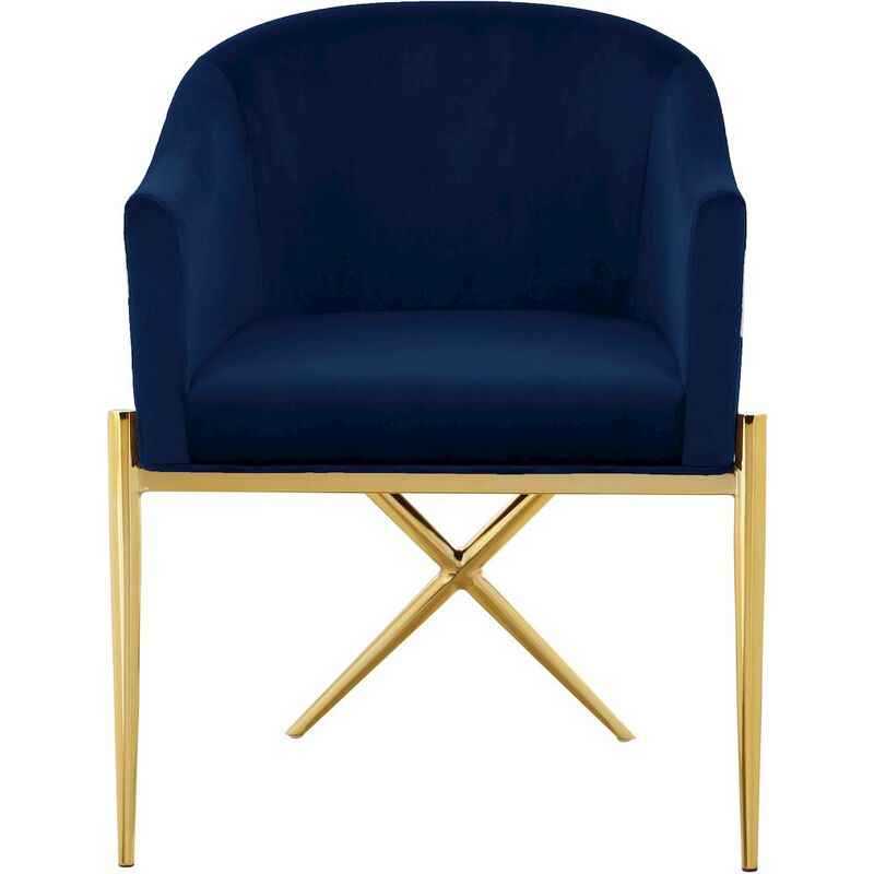 Meridian Furniture Xavier Navy Velvet Dining Chair