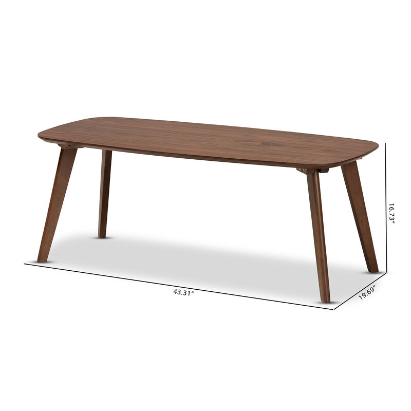Baxton Studio Dahlia Mid Century Modern Walnut Finished Coffee Table