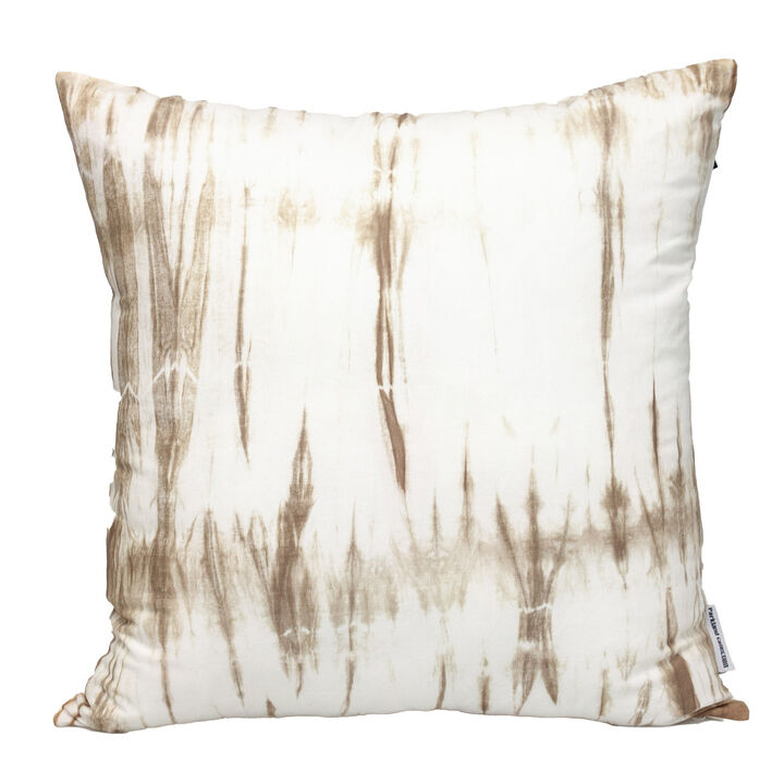 HomeRoots 20" Brown and White Striped Cotton Throw Pillow