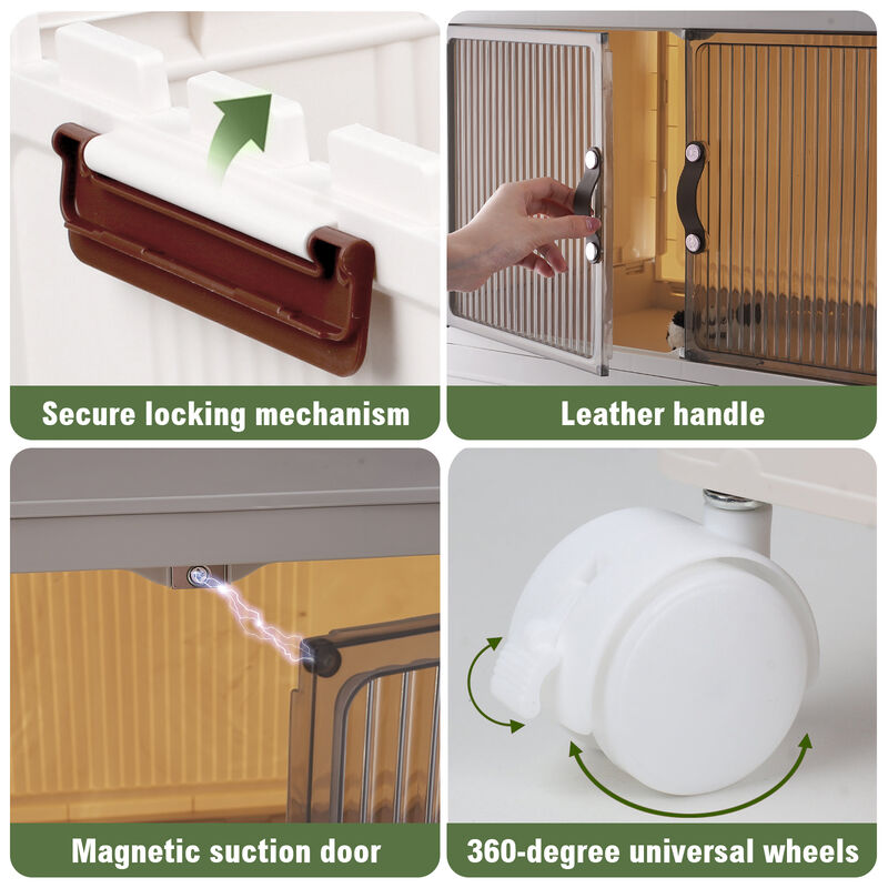 Mega Casa Stackable Foldable Storage Bins with Lids and Wheels 5 Tier (Set of 5)