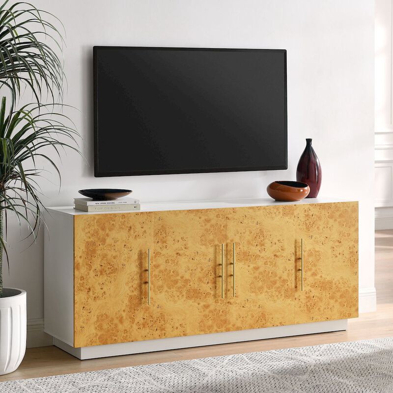 Abel 69 Inch Burl Wood Sideboard Buffet TV Stand image number 9