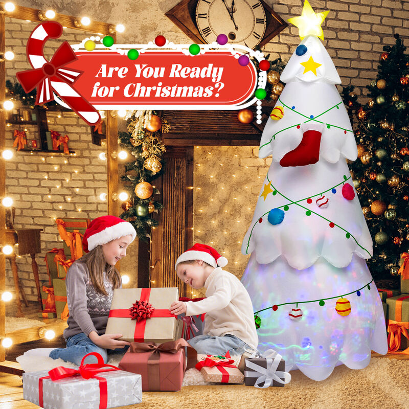 Blow up Christmas Decoration with Colorful Rotating Light and LED Lights