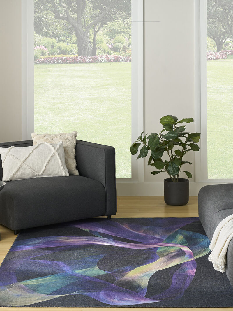 Nourison Washables NWB16 Turquoise/Multicolor 4' x 6' Rug