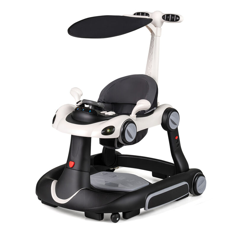 6-in-1 Portable Baby Walker with Canopy and Activity Center with Music image number 0