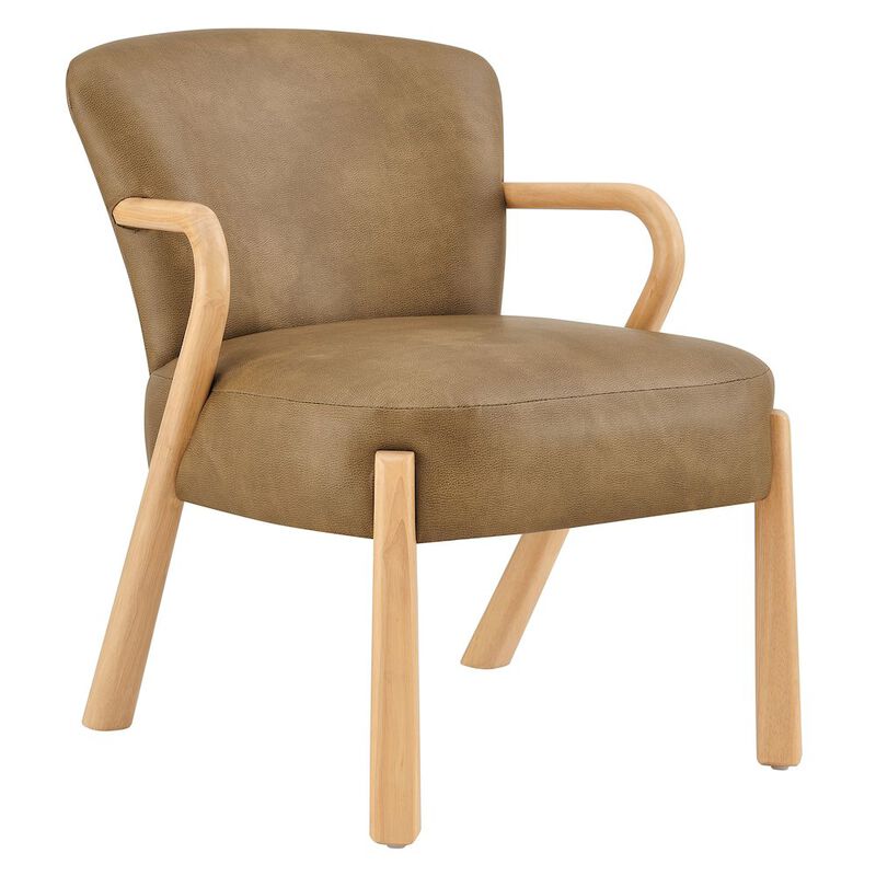 Arden Faux Leather Upholstered Accent Armchair image number 0