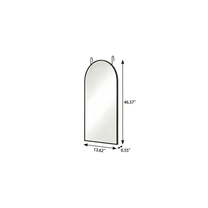 HomeRoots 47" Black Aluminum Arch Over the Door Framed Accent Mirror image number 3