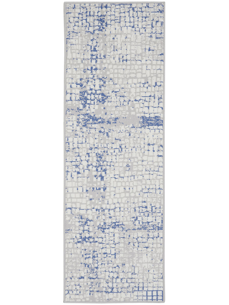 Whimsicle WHS07 Gray/Blue 2' x 6' Rug