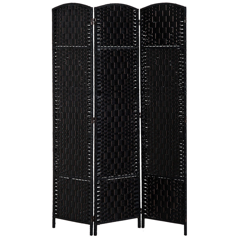 Hivvago 6FT Tall Folding Room Divider with Wicker Partition image number 0