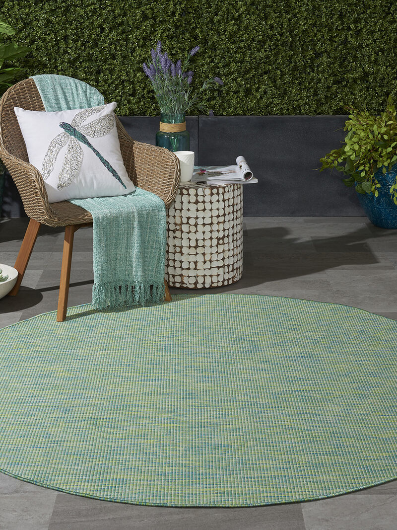 Positano POS01 Blue/Green 6' x Round Rug image number 1
