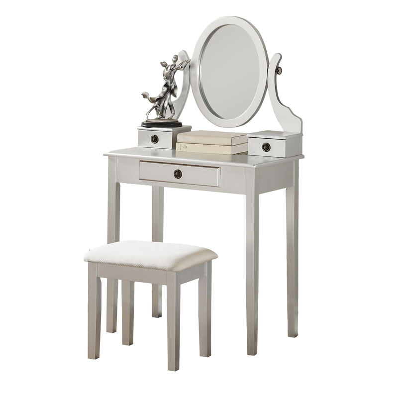 Merax Moniys Wood Makeup Vanity Table & Stool Set image number 0