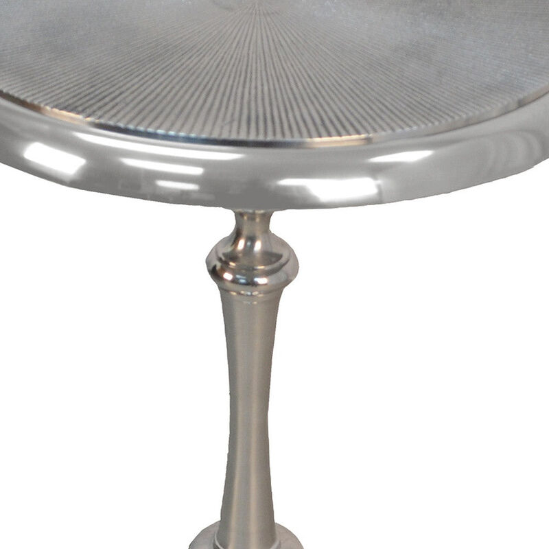Homezia 25" Aluminum Metal Textured Round Top End Table