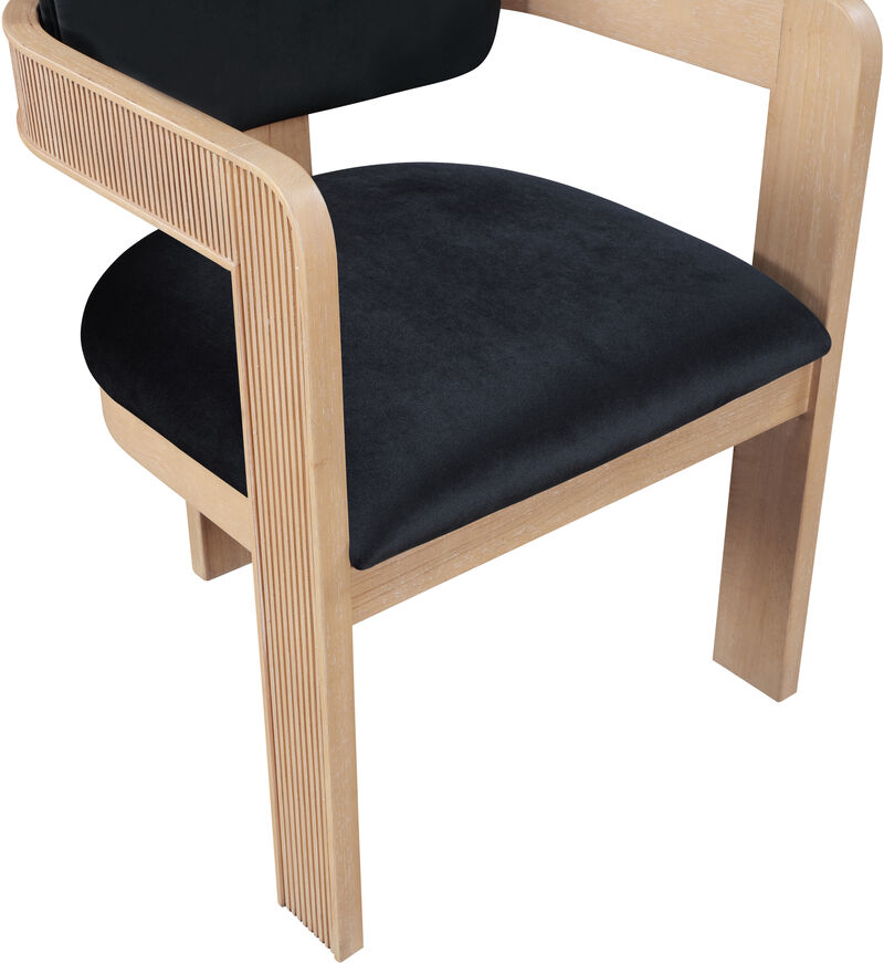 Meridian Furniture Sacha Black Velvet Dining Chair, Set of 2